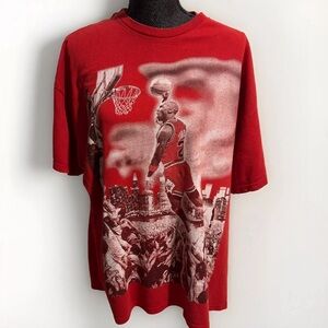 VINTAGE Michael Jordan NBA 90's Delta T-Shirt Banger Bulls Dunk 2XL Basketball T